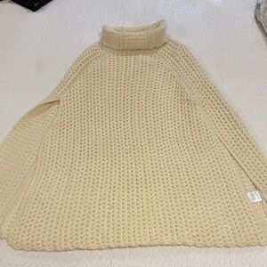 Cozy Cream Turtleneck Sweater Cape